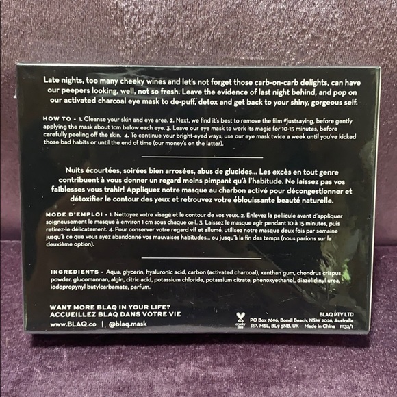 Blaq Eye Mask + Hyaluronic Acid - Picture 2 of 2